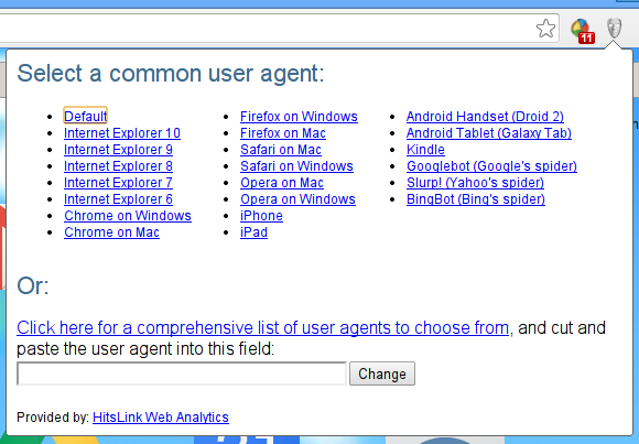 Chromium User AgentSwitcher