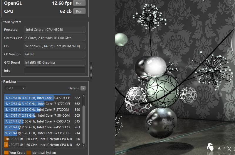 Cinebench CPU test